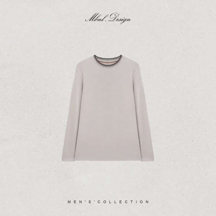 MBNL-F「L.P Soft」秦磊男装绵羊毛定织肌理螺纹领长袖LL-WSY1239