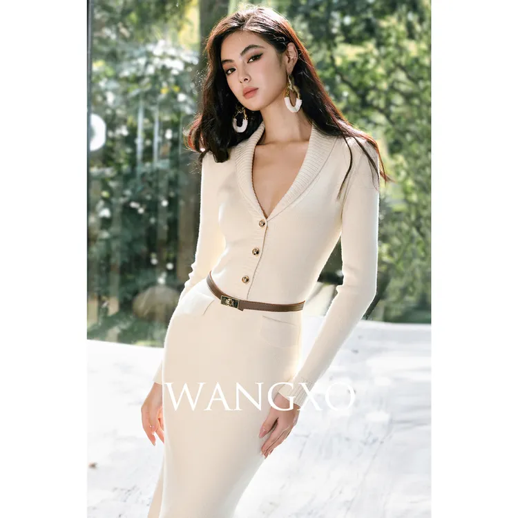 WANGXO 莫代尔修身针织鱼尾裙 2531501W