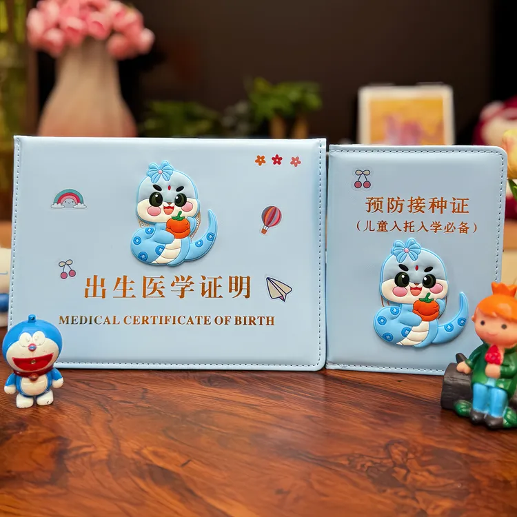 蛇年宝宝出生证明保护套预防针本保护套新版出生证明保护套