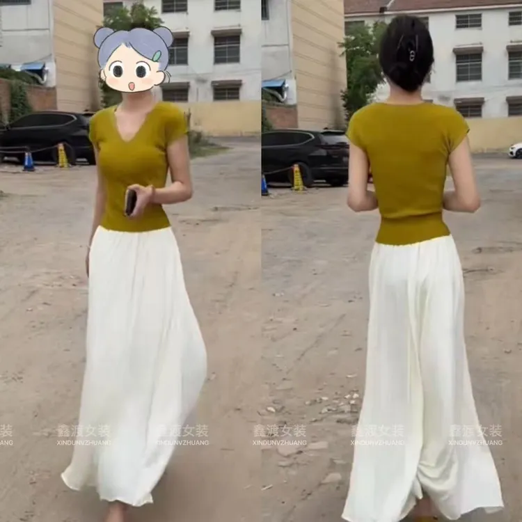 2025夏季新款时尚显瘦气质女士网红洋气两件套百搭款D9657