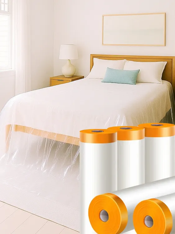 【买3卷套装更划算】一次性塑料防尘膜家用装修防灰尘寝室宿舍适用商品图