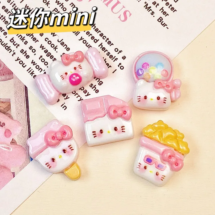 迷你kitty猫咪糖果巧克力3D立体键盘装饰手工DIY水杯收纳盒奶油胶