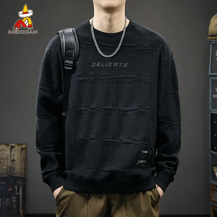 Mexican/稻草人美式重磅肌理感卫衣男款秋季宽松大码潮牌休闲外套