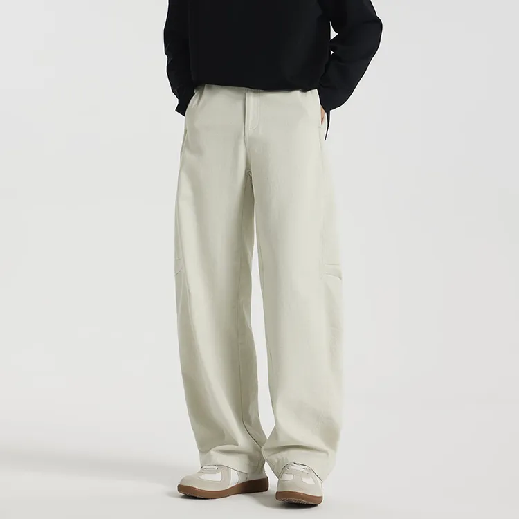 GCCDUPE77『本徕』100%赛络纺全棉双股纱立裁结构微弯刀直筒休闲裤