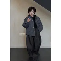 【冬品】CHOOSEMORE“型男相机”黑色格子棉外套连帽打底衫百搭弯刀裤