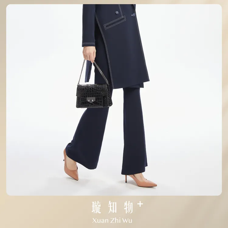 邂逅裤装高腰微喇鱼尾裤腿型优美王璇原创设计