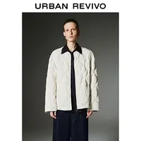 UR2025秋季新款女装气质绗缝大口袋拉链圆领羽绒服UWM150034