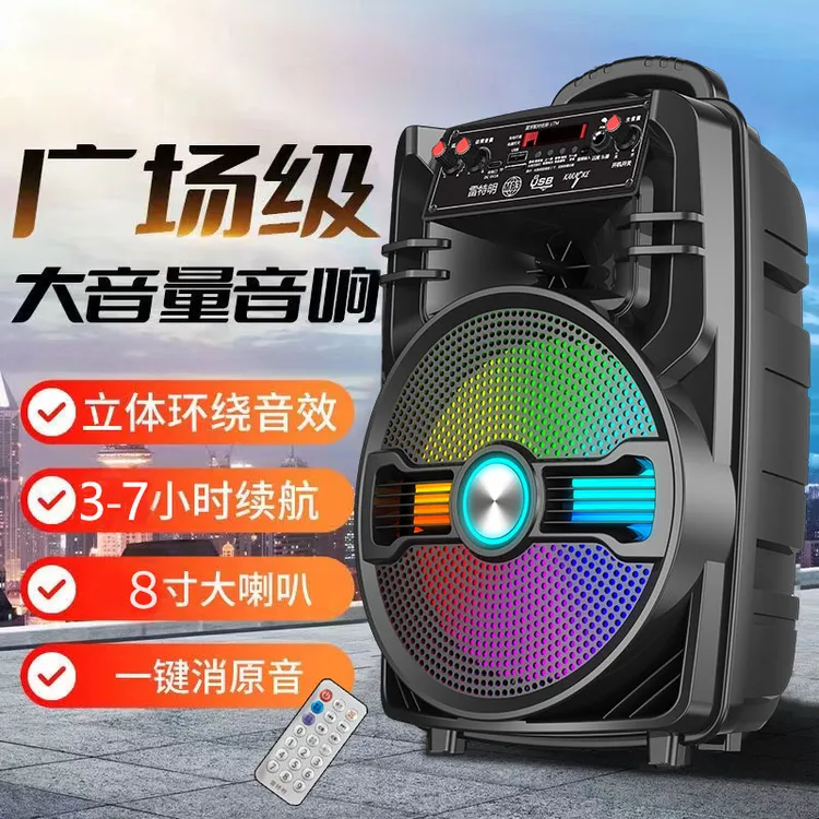 LEITEMING/雷特明户外广场舞无线蓝牙收款码语音播报器音箱8英寸