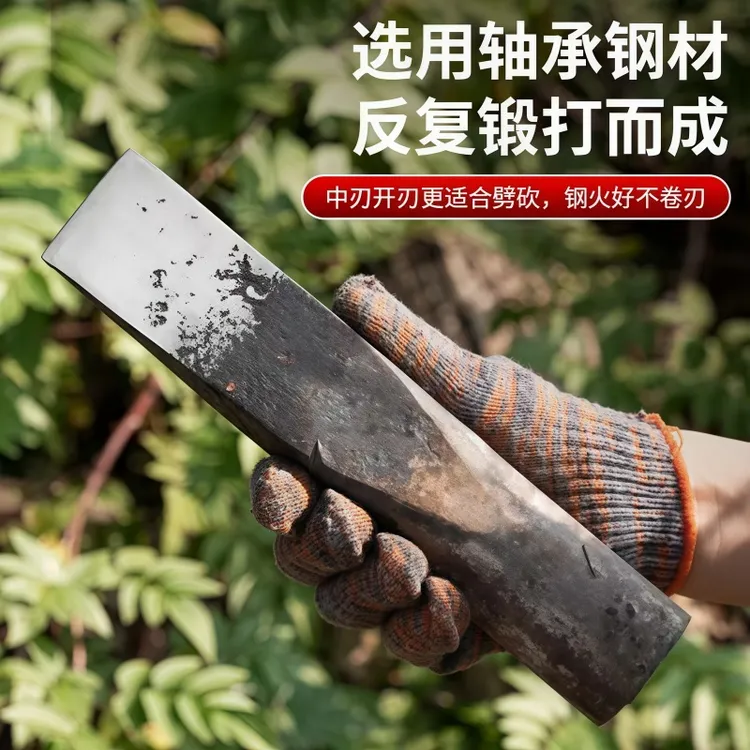 柴尖全钢劈柴神器户外锻打柴尖纯钢分裂手工轨道钢劈桩工具家用锤