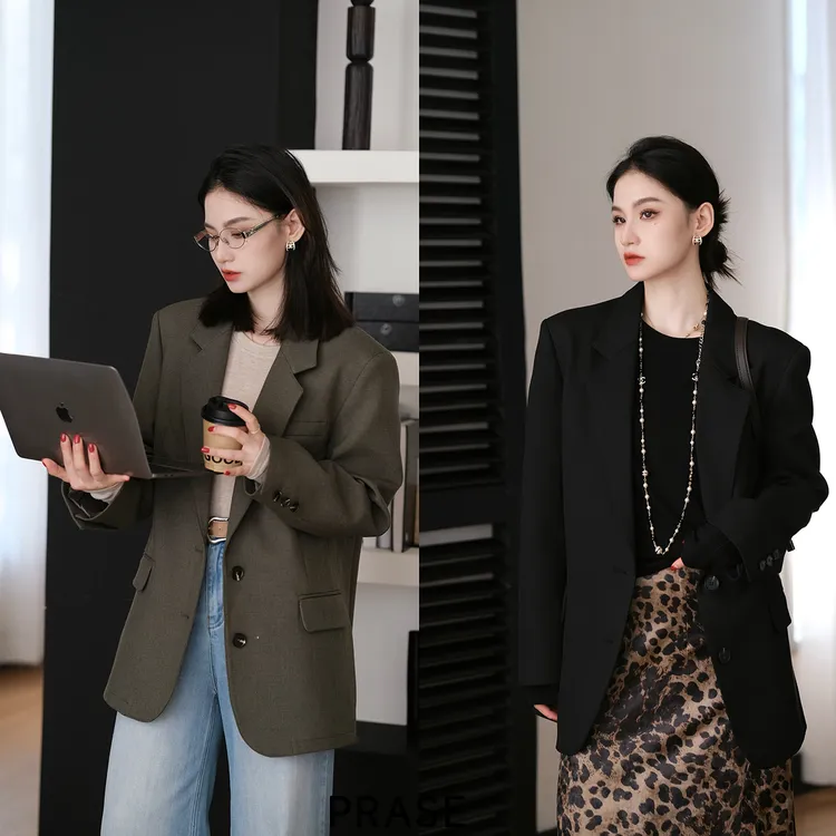 PRASE·噜【高智西装】微胖轻奢设计款秋女气质简约西装外套PR508E49