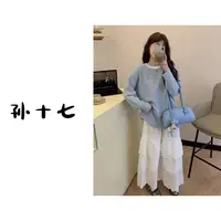 【华夫饼】韩国单！蛋壳家韩系时尚休闲针织亮钻圆领卫衣