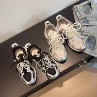 DAABAE GOOD 2025秋冬拼色做旧运动V珍珠老爹鞋厚底休闲鞋 8682-2