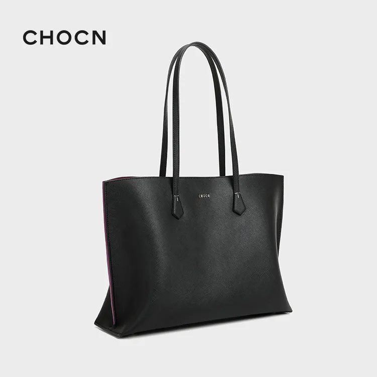 【悦纳万象】CHOCN2025款经典牛皮大托特包时尚百搭大容量通勤包