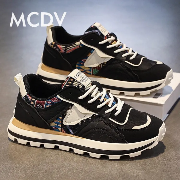 男鞋2025新款夏季透气潮流休闲运动男士软底跑步轻便厚底老爹潮鞋