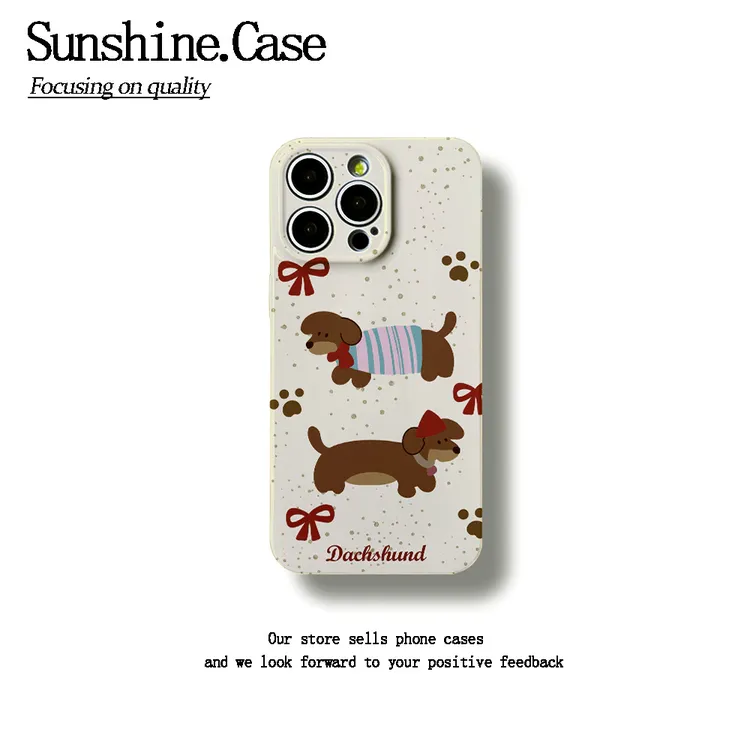 可爱腊肠软壳适用苹果oppo华为vivo手机壳防摔ins全包