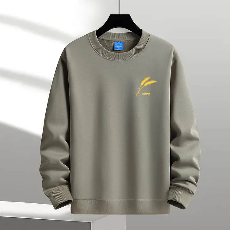 秋冬加绒卫衣男无帽宽松保暖大码男装休闲百搭圆领加厚打底衫潮流