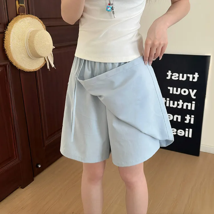工装裙裤女夏季2025新款宽松阔腿五分中裤小个子休闲山本冰丝短裤