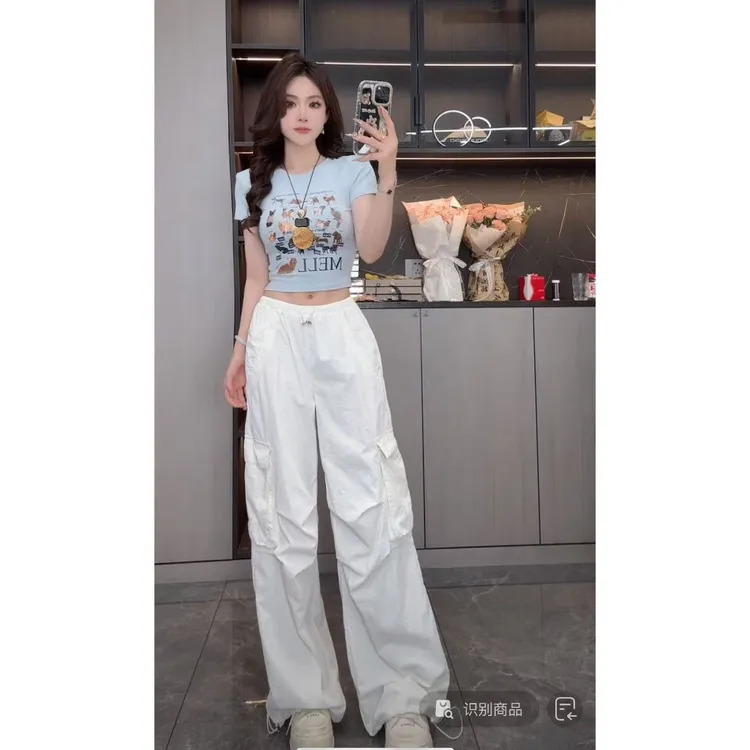 曼曼【萌宠合集！】韩版辣妹字母图案印花圆领T恤女