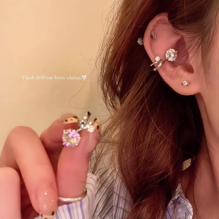 纯铜耳饰 小灯泡锆耳骨夹无耳洞轻奢气质耳夹独特绝美高级感超闪商品图