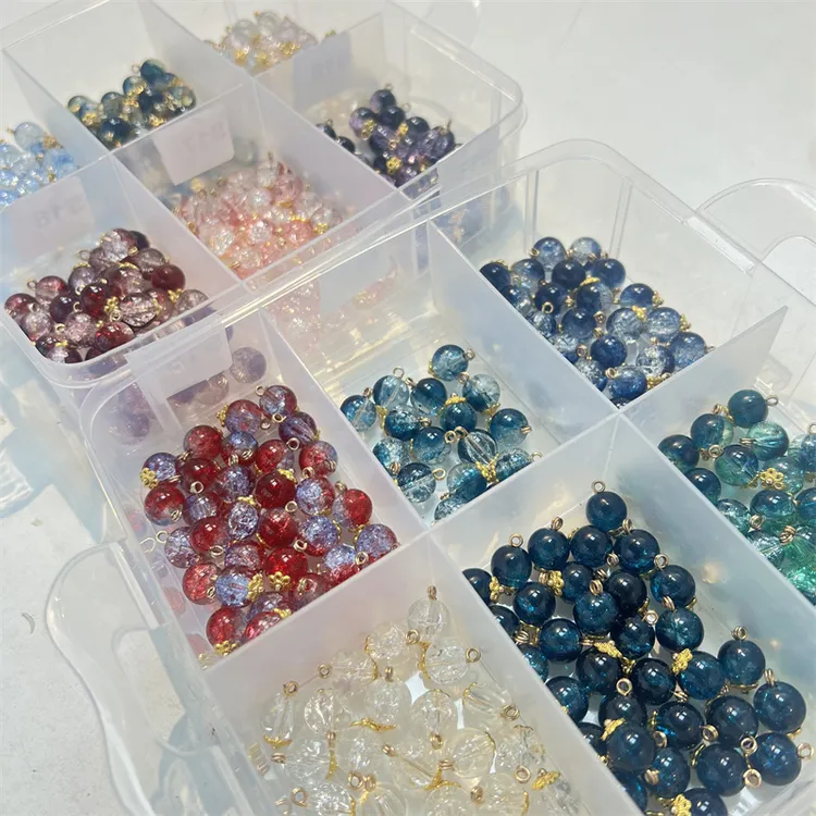 古风拉丝蛋白琉璃珠子手工diy串珠紫色材料饰品配件批发散珠