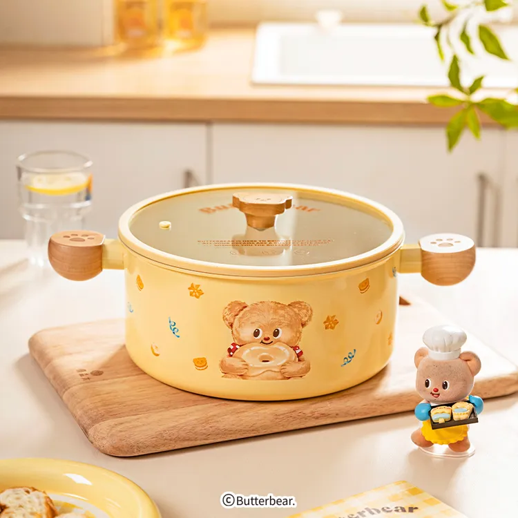 【摩登主妇&黄油小熊】钛陶瓷汤锅蒸锅家用电磁炉专用砂锅炖煮锅