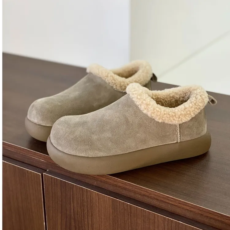 女款牛皮雪地靴小土豆防滑全包一脚蹬舒适保暖真皮冬季女款MQ6275