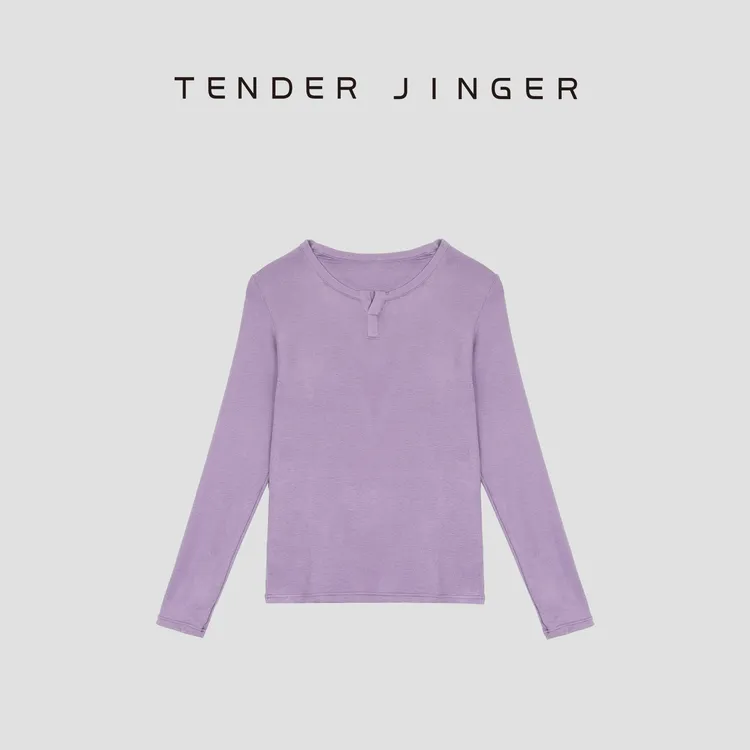 Tender Jinger醋酸羊毛剪刀领打底衫T53QCC30588
