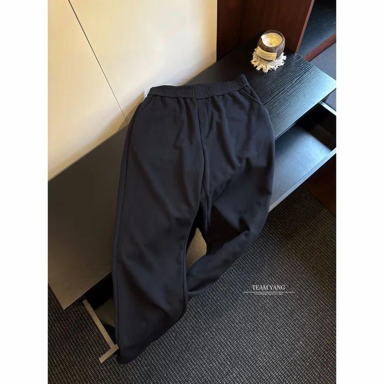 Team Yang-秋冬新品杰家天丝羊毛加厚保暖极简百搭宽松男长裤8077