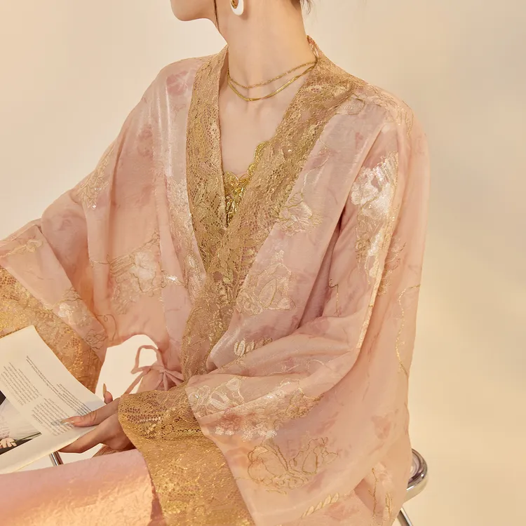 新中式轻国风复古刺绣系带设计外套高级开衫蕾丝袖口上衣女 N6038