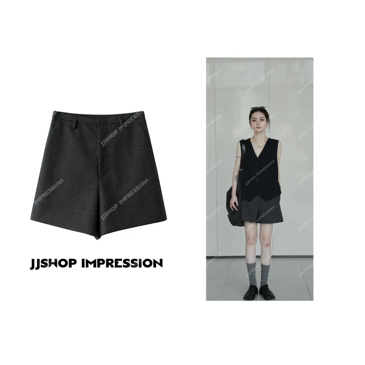 【西装短裤】JJSHOP IMPRESSION夏季高定进口精纺全羊毛气质西装裤