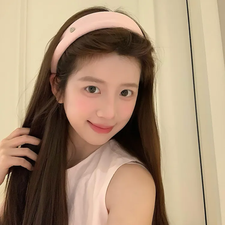 复古甜心！纯色棉质爱心加宽发箍高颅顶头箍压发发卡洋气外戴发饰