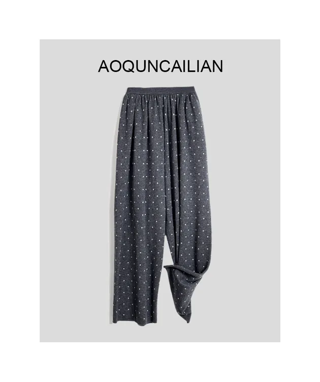 AoQunCaiLian秋季休闲时尚设计师款女士波点长裤-GG167