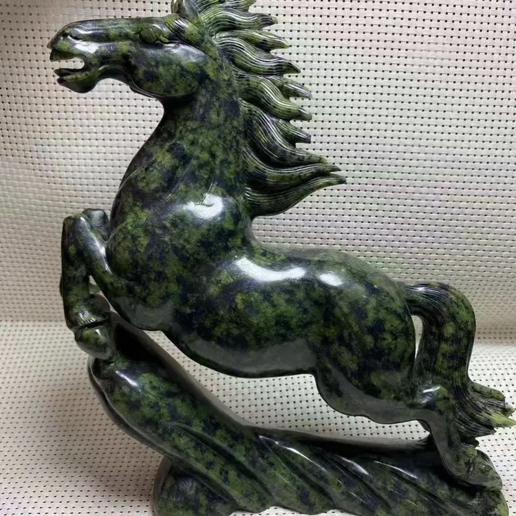 藏玉药王石金花马到成功摆件