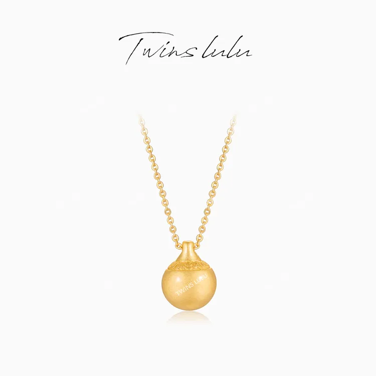TWINS LULU 镀K金 新品古法工艺新中式素款圆球项链女TSJ10242