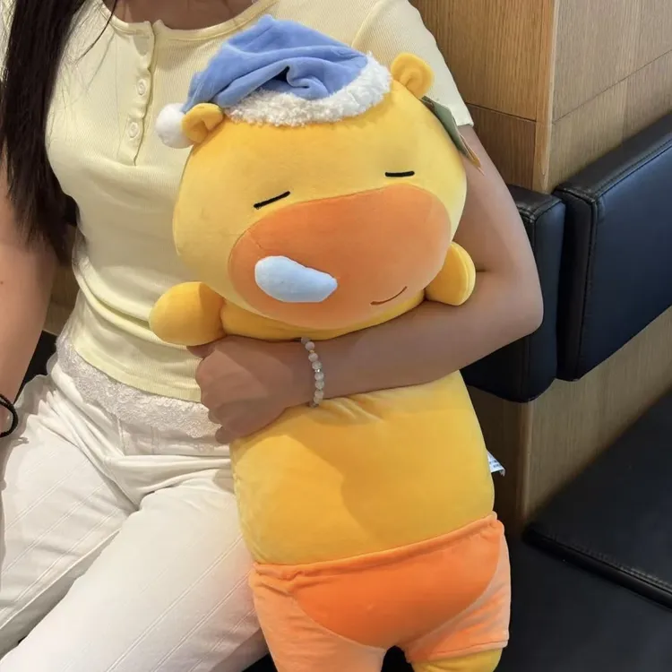 爆款水豚水豚长条抱枕毛绒玩具布娃娃公仔礼物水豚噜噜长条抱枕