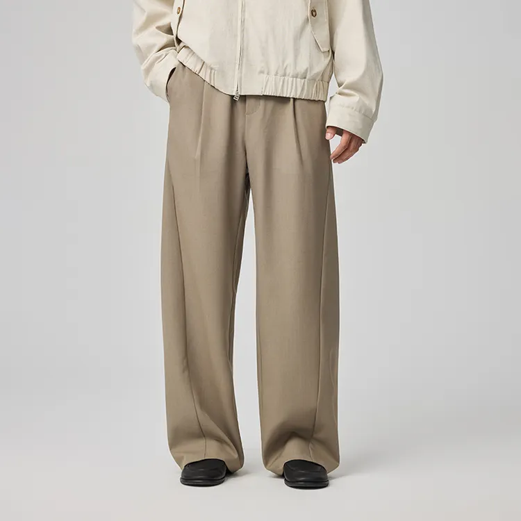 WHIMNOTION 25AW「极简老钱神裤」弧形破骨立体剪裁羊毛混纺西裤