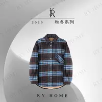 【容雨RYHOME】秋冬复古时尚格纹长袖衬衫253C1560