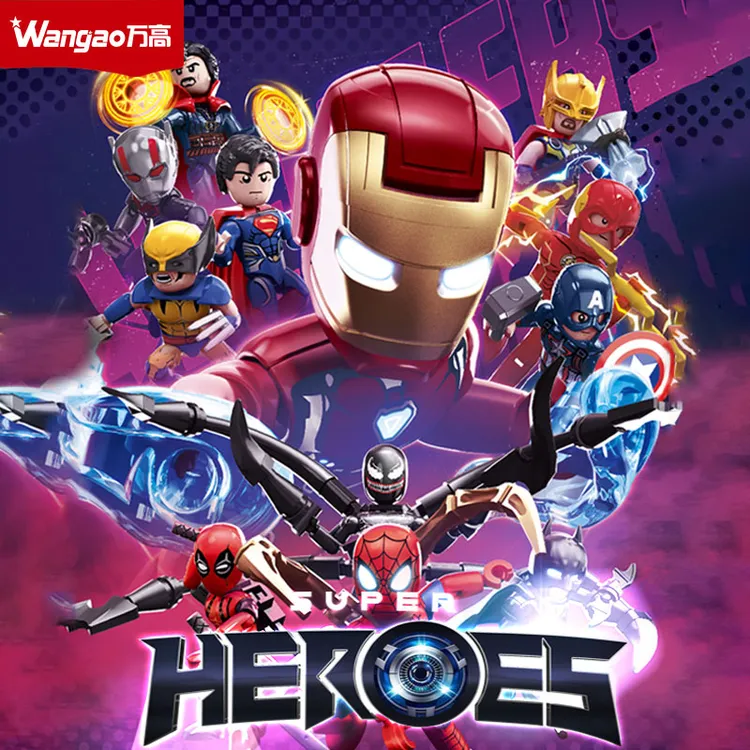 【新年礼物】正版授权12款超级英雄复仇者钢铁侠蜘蛛侠新款积木人仔