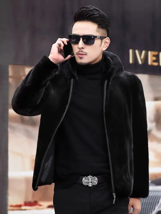 H【皮革城正品】25冬新款保暖经典大气男款大衣外套皮衣草正品保证