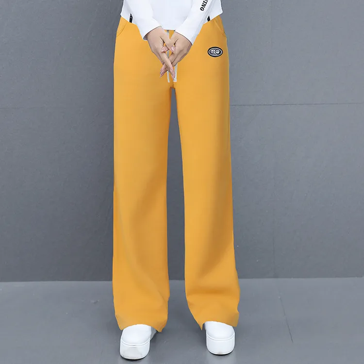 运动健身修身裤子新氧棉春夏窄版直筒裤春季运动直筒裤垂感时尚