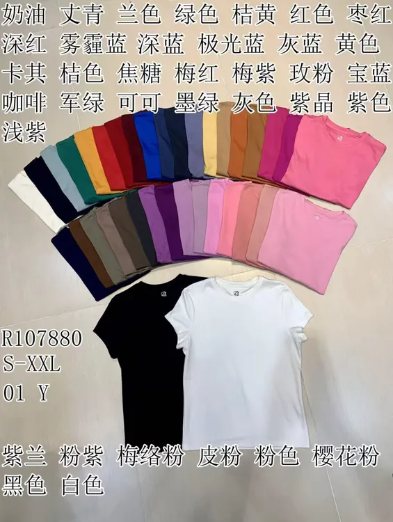 新色南韩正品R牌34色特好穿夏季上衣发财T