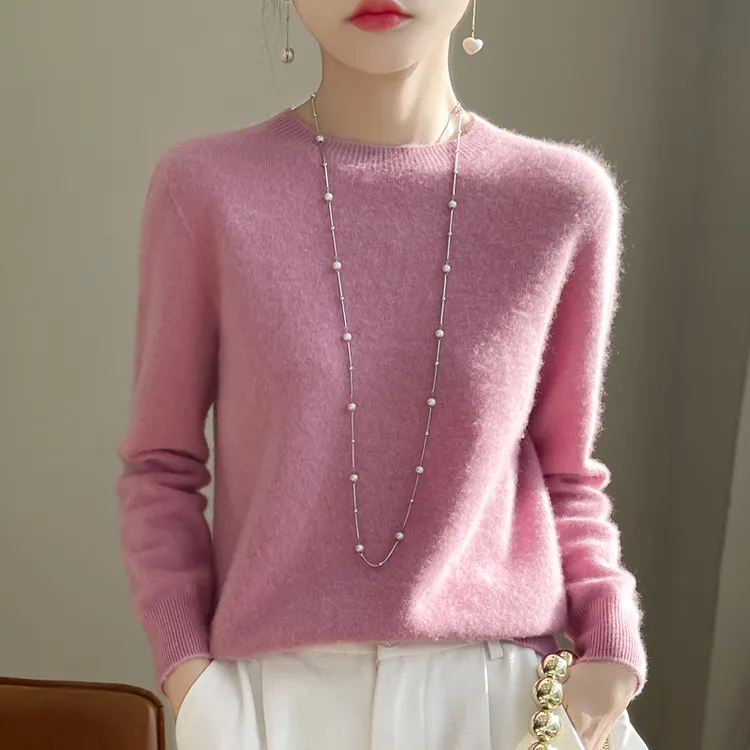 【商场经典】一线成衣 无缝低圆领加厚打底衫女套头长袖毛衣百搭款