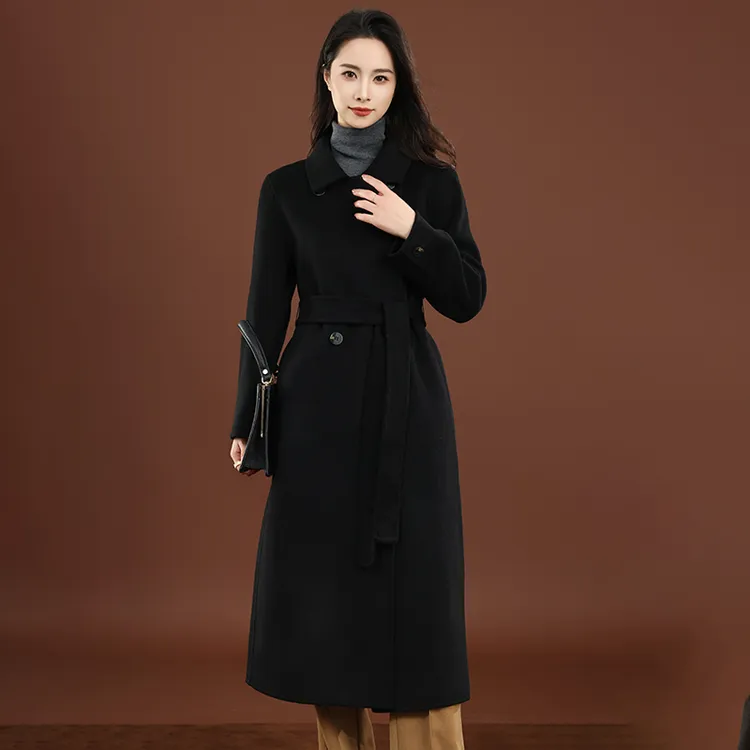 【一衣三穿】赫拉100%初剪羊毛双面羊毛大衣时尚秋冬外套长