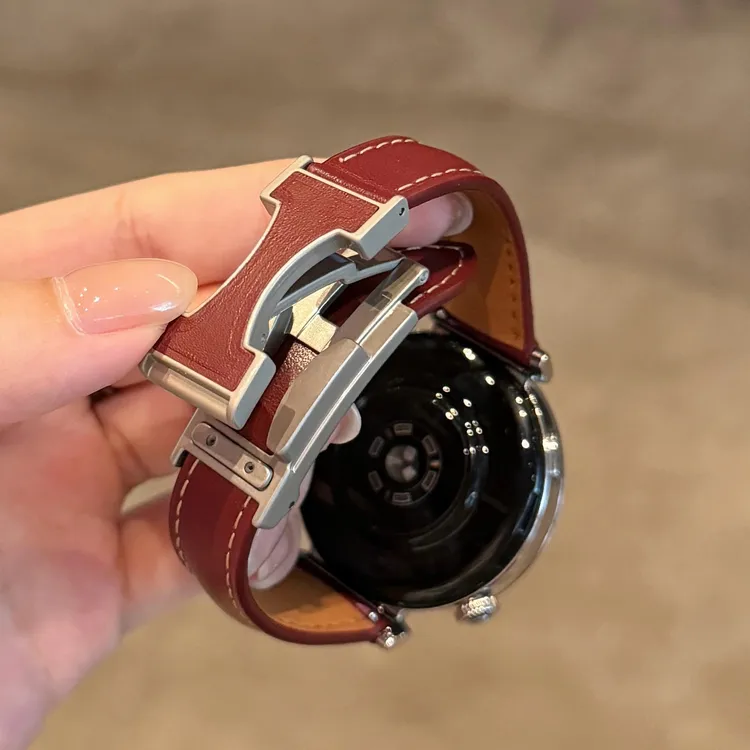 适用华为小蛮腰皮质双C磁吸扣手表表带watch3watch4GT5proGT3GT6