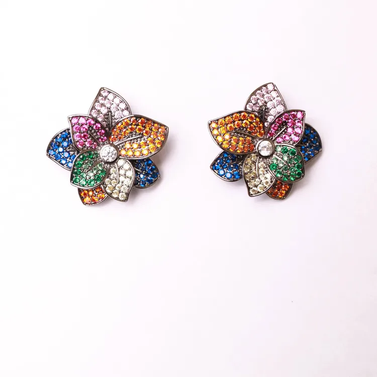 铜合金耳饰 A387 女神花朵秋冬轻奢高级感气质百搭耳环