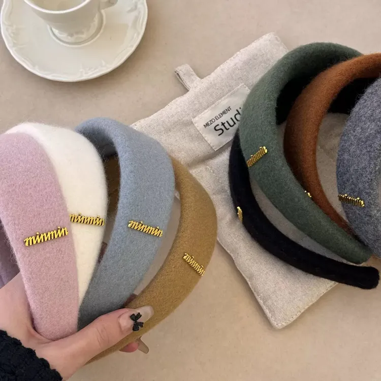 AIER-慵懒秋冬彩色高颅顶简约气质高级百搭复古名媛感发箍