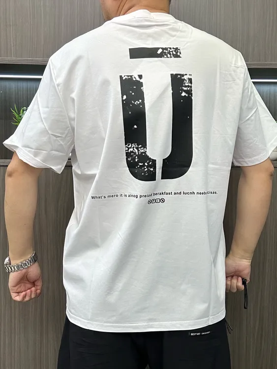 T2058刺绣夏季大码圆领宽松加肥加大弹力短袖