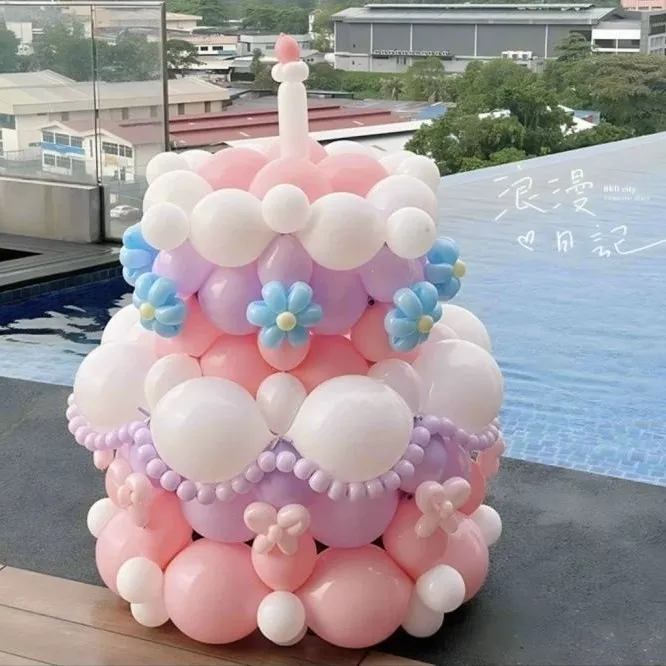 ins圣诞小丑气球巨型气球蛋糕diy材料包生日礼物宝宝惊喜拍照道具