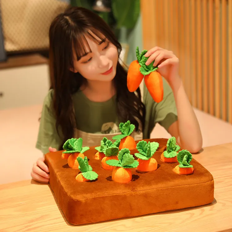 仿真小菜地毛绒玩具婴幼儿早教亲子互动拔萝卜启蒙动手能力