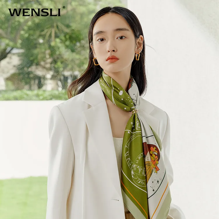 Wensli/万事利双面印花大方巾-赤霞星光